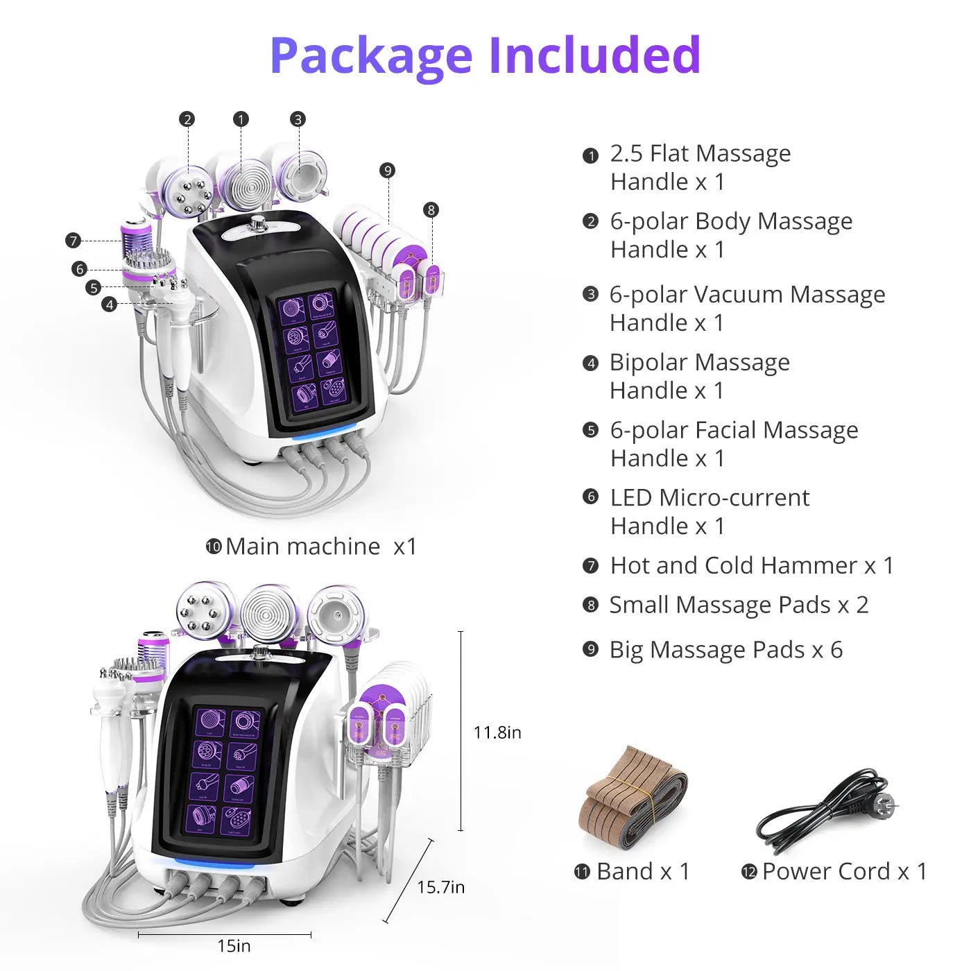 Aristorm cavitation 40k machine skin tightening Cavitation 9 in1 skin tightening tool facial stimulation machine