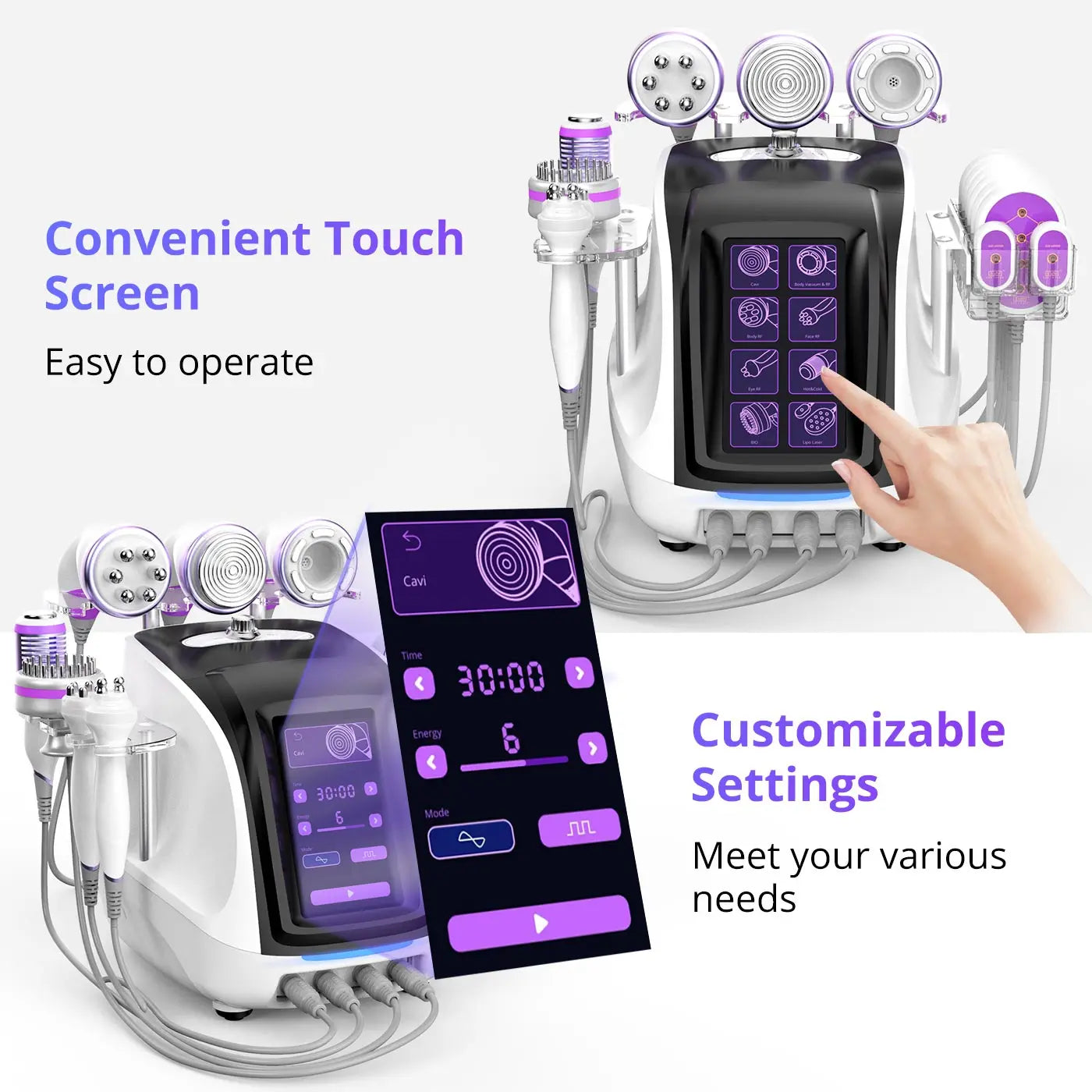 Aristorm cavitation 40k machine skin tightening Cavitation 9 in1 skin tightening tool facial stimulation machine